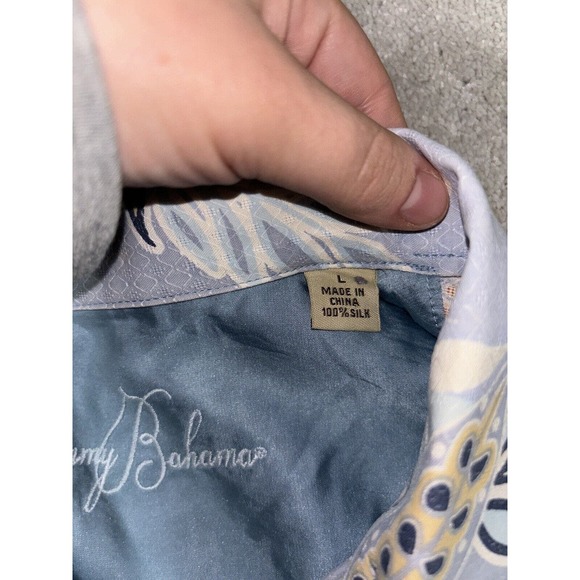 Tommy Bahama Shirt Mens Large Blue Hawaii All Over Print Tropical Silk - Picture 4 of 6